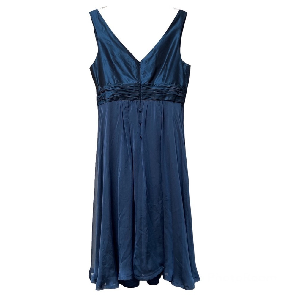 Rickie Freeman for Teri Jon Silk Dress Size 8 Floral Applique Empire Waist - Picture 2 of 11
